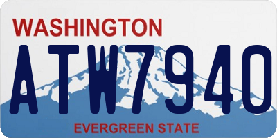 WA license plate ATW7940