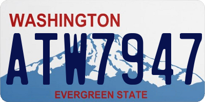 WA license plate ATW7947