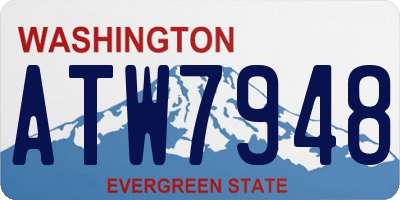 WA license plate ATW7948
