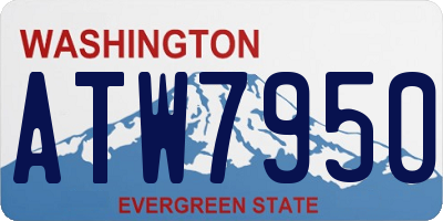 WA license plate ATW7950