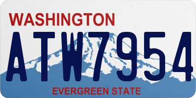 WA license plate ATW7954