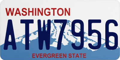 WA license plate ATW7956