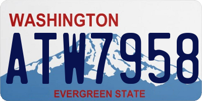 WA license plate ATW7958
