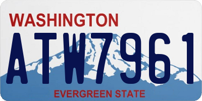 WA license plate ATW7961