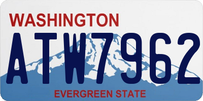 WA license plate ATW7962