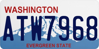 WA license plate ATW7968