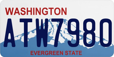 WA license plate ATW7980
