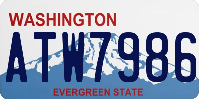 WA license plate ATW7986