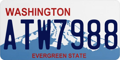 WA license plate ATW7988
