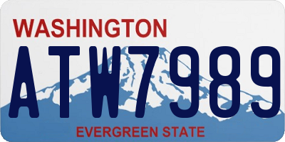 WA license plate ATW7989