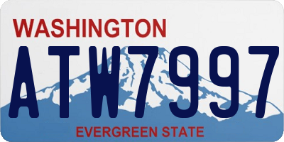 WA license plate ATW7997