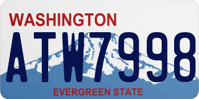 WA license plate ATW7998