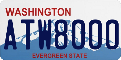 WA license plate ATW8000