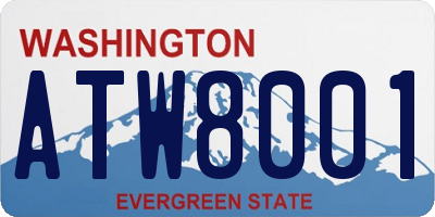WA license plate ATW8001