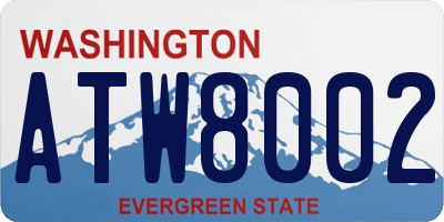 WA license plate ATW8002