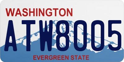WA license plate ATW8005