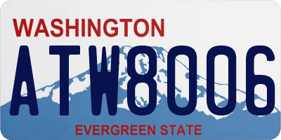 WA license plate ATW8006