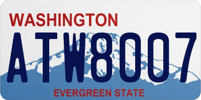 WA license plate ATW8007