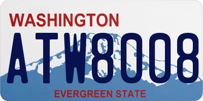 WA license plate ATW8008