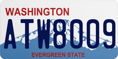 WA license plate ATW8009