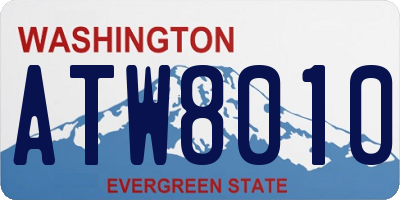 WA license plate ATW8010