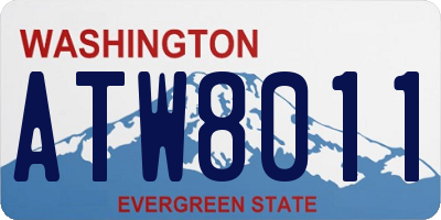 WA license plate ATW8011
