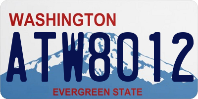 WA license plate ATW8012