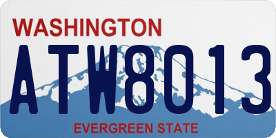 WA license plate ATW8013
