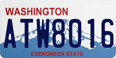 WA license plate ATW8016