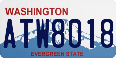 WA license plate ATW8018
