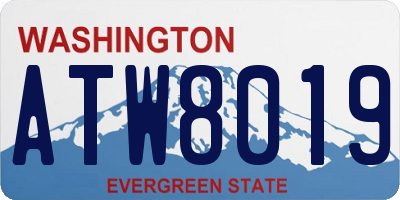 WA license plate ATW8019