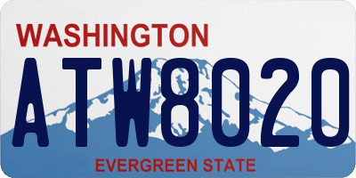 WA license plate ATW8020