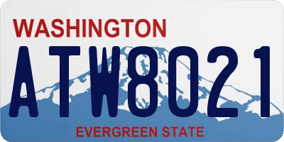 WA license plate ATW8021