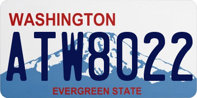 WA license plate ATW8022