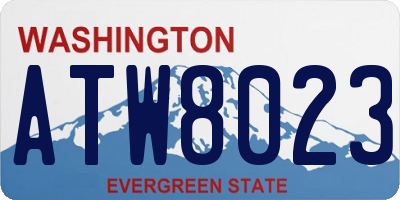 WA license plate ATW8023
