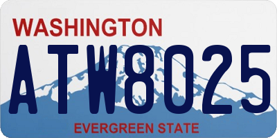 WA license plate ATW8025