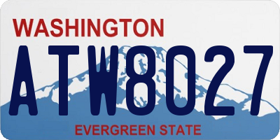 WA license plate ATW8027