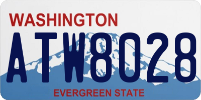 WA license plate ATW8028