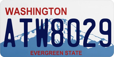 WA license plate ATW8029