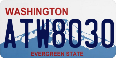 WA license plate ATW8030