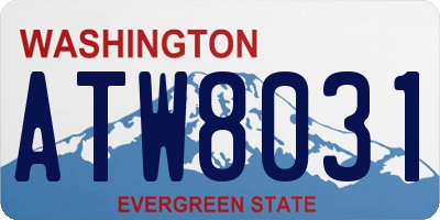 WA license plate ATW8031