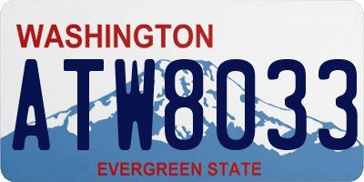 WA license plate ATW8033