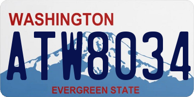 WA license plate ATW8034