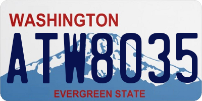 WA license plate ATW8035