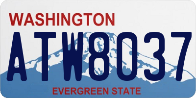 WA license plate ATW8037