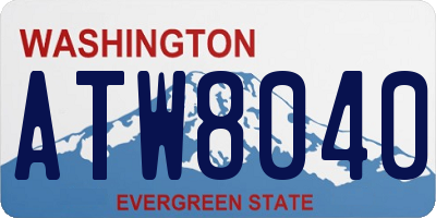 WA license plate ATW8040