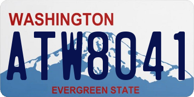 WA license plate ATW8041