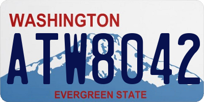 WA license plate ATW8042