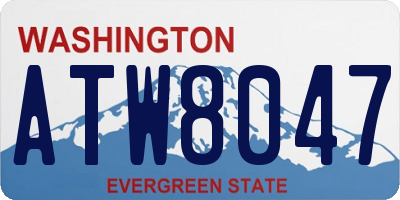 WA license plate ATW8047