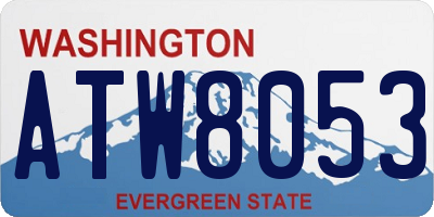 WA license plate ATW8053